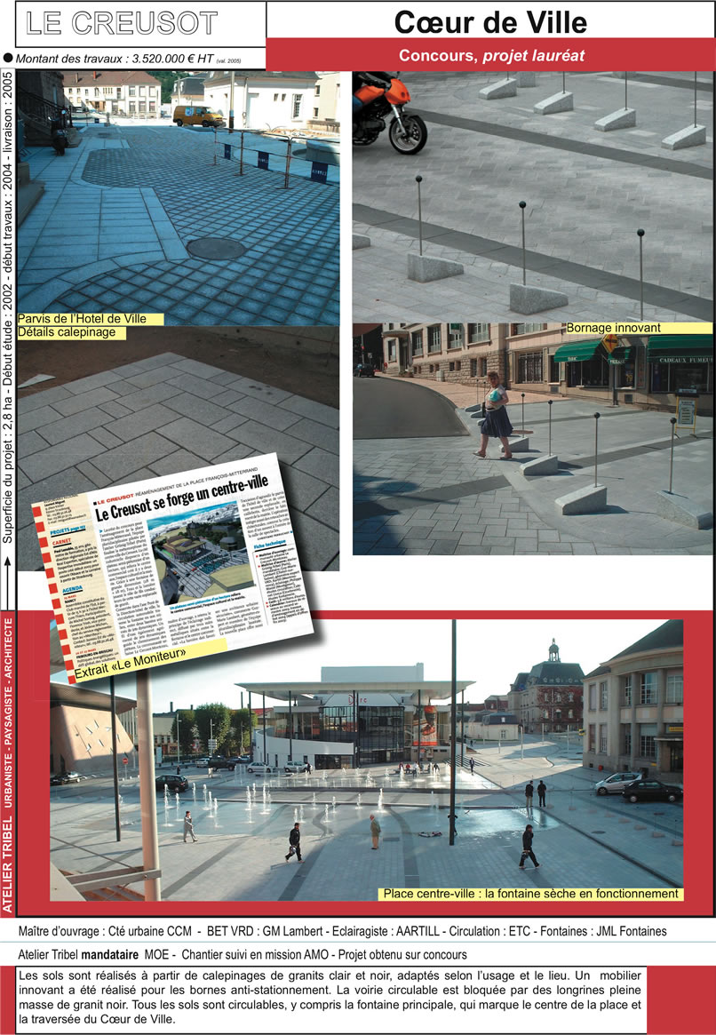 Mobilier urbain et sols par François Tribel architecte